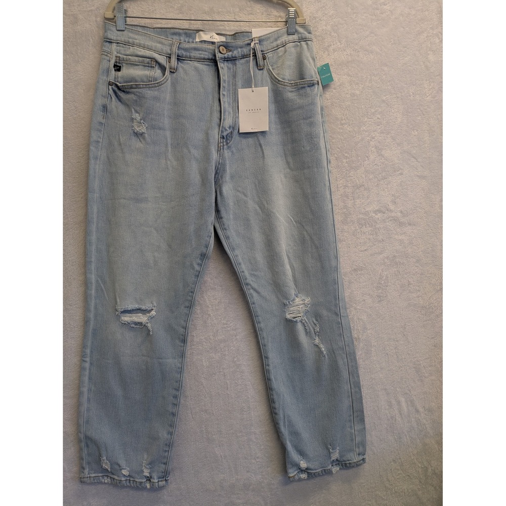 KanCan Light Blue Distressed Straight Leg Jeans